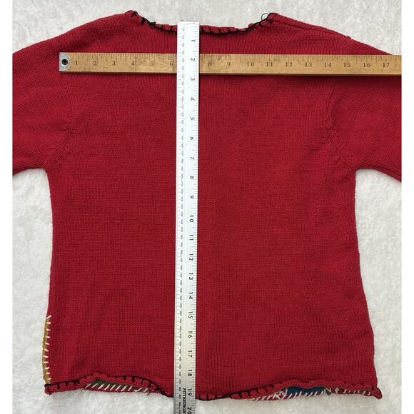 Vintage Rebecca Stone Women’s Small Christmas Holiday Sweater, Quilted Patchwork - Picture 8 of 12